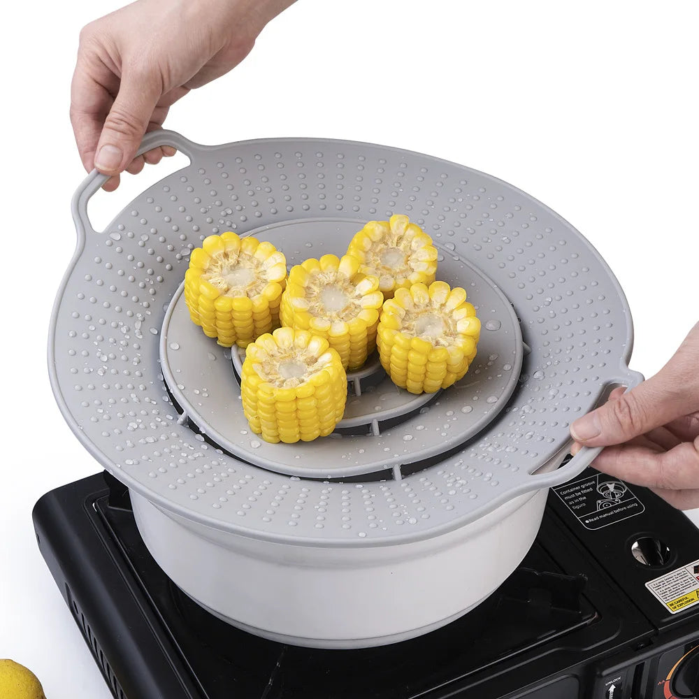 30cm Silicone Anti-Spill Pot Lid – Reusable Splash-Proof Cover for Microwave, Gas Cooktops & Kitchen Use