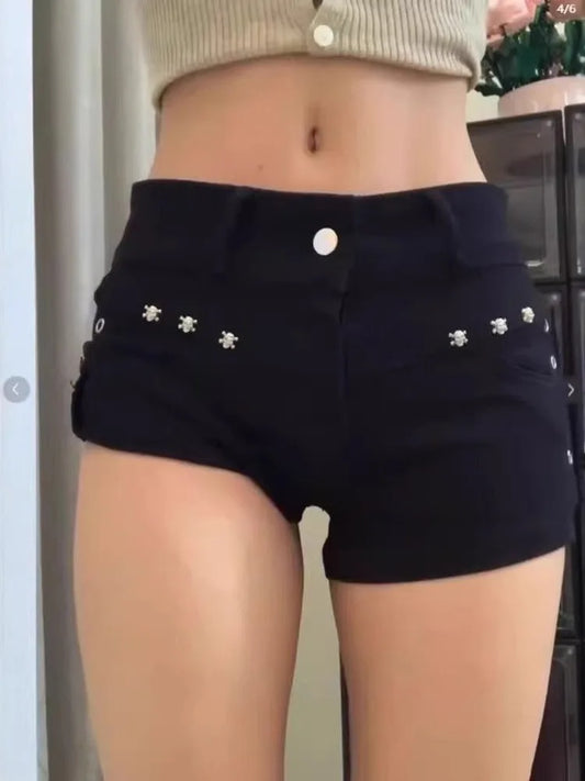 Y2K High-Waisted Denim Shorts – Edgy Gothic Streetwear for Women | Sexy & Trendy Summer Look