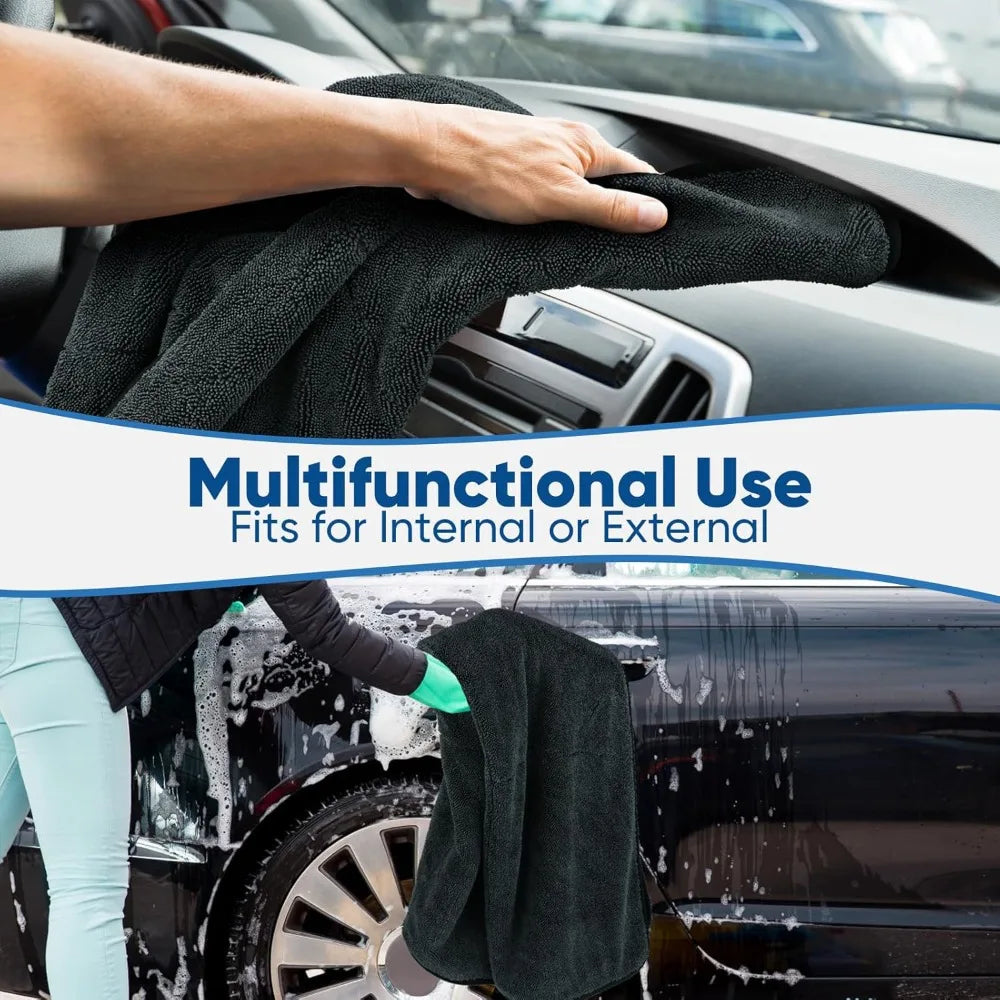 1–10Pcs Double-Sided Microfiber Car Cleaning Towels – Super Absorbent, Quick-Dry Cloths for Washing, Drying & Detailing