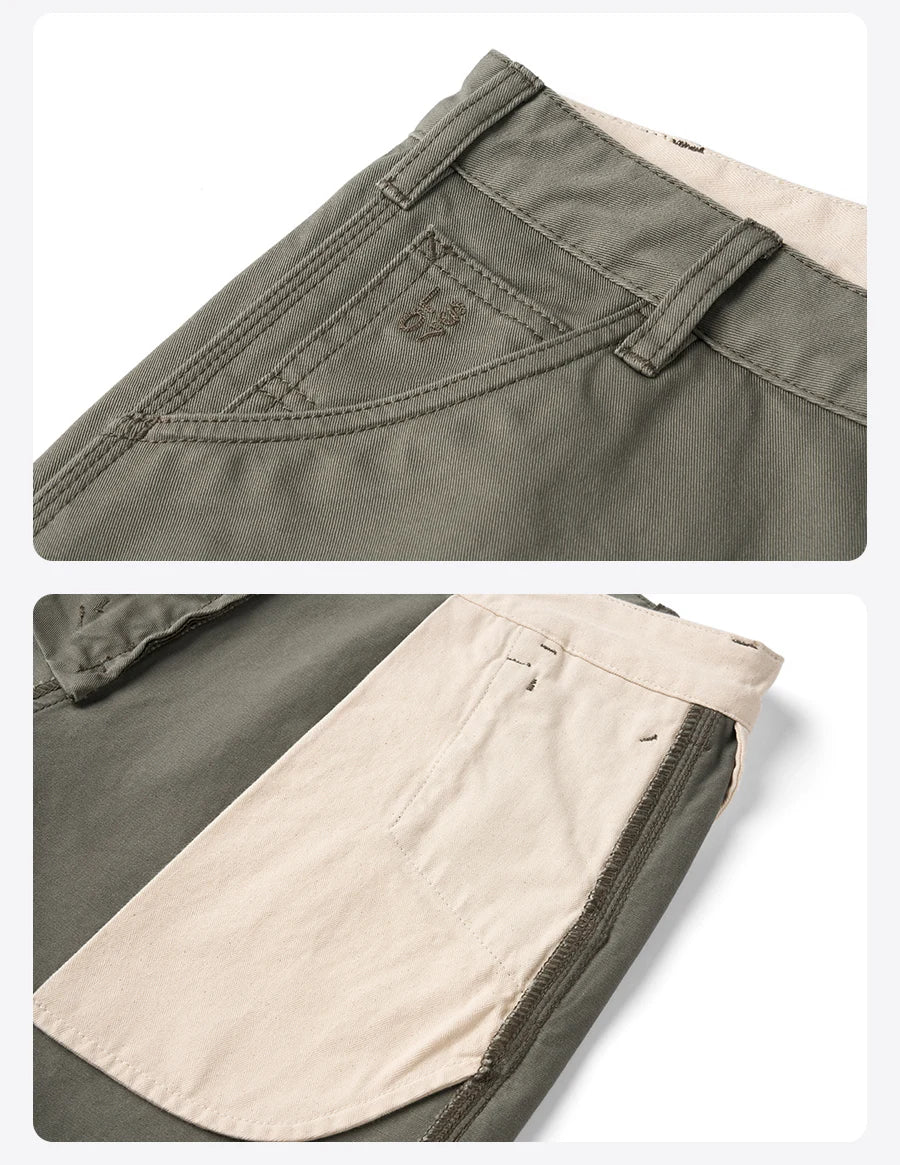 SIMWOOD 2025 Spring-Summer Men's Loose Straight Chinos – 100% Cotton, 320gsm, Smart Casual Lightweight Trousers