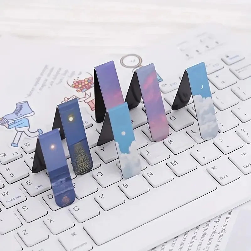 2pcs Magnetic Forest-Themed Bookmarks – Landscape Design for Book Lovers & Readers
