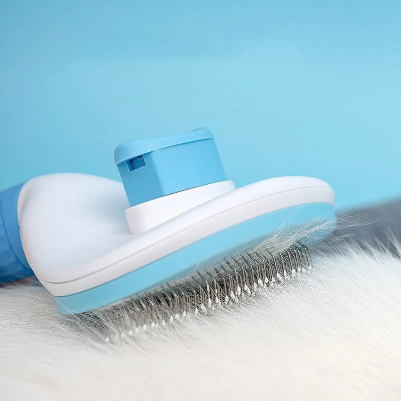 Pet Grooming Brush – Stainless Steel Comb for Long-Haired Dogs & Cats, Hair Removal and Cleaning Tool