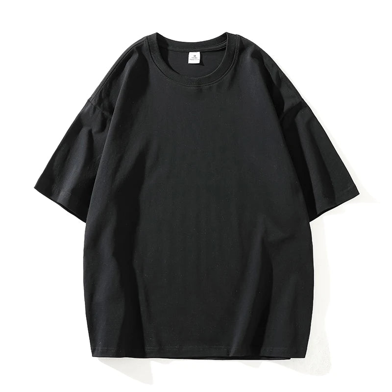 Men’s Oversized Hip-Hop T-Shirt – Summer Solid Color Streetwear Cotton Tee, Casual Short Sleeve Fashion Top