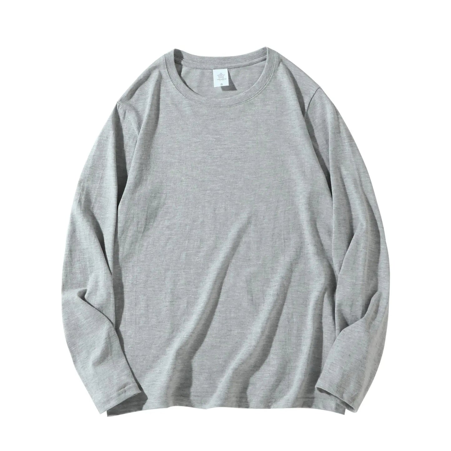 Men's 100% Cotton Long Sleeve T-Shirt – Solid Color, Round Neck Casual Top (MRMT 2025)