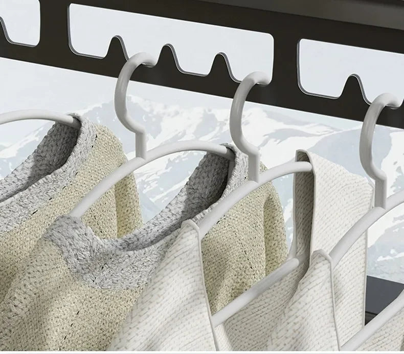 Wall-Mounted Folding Drying Rack – Retractable, No-Drill Indoor Clothes Hanger for Balcony or Laundry Room