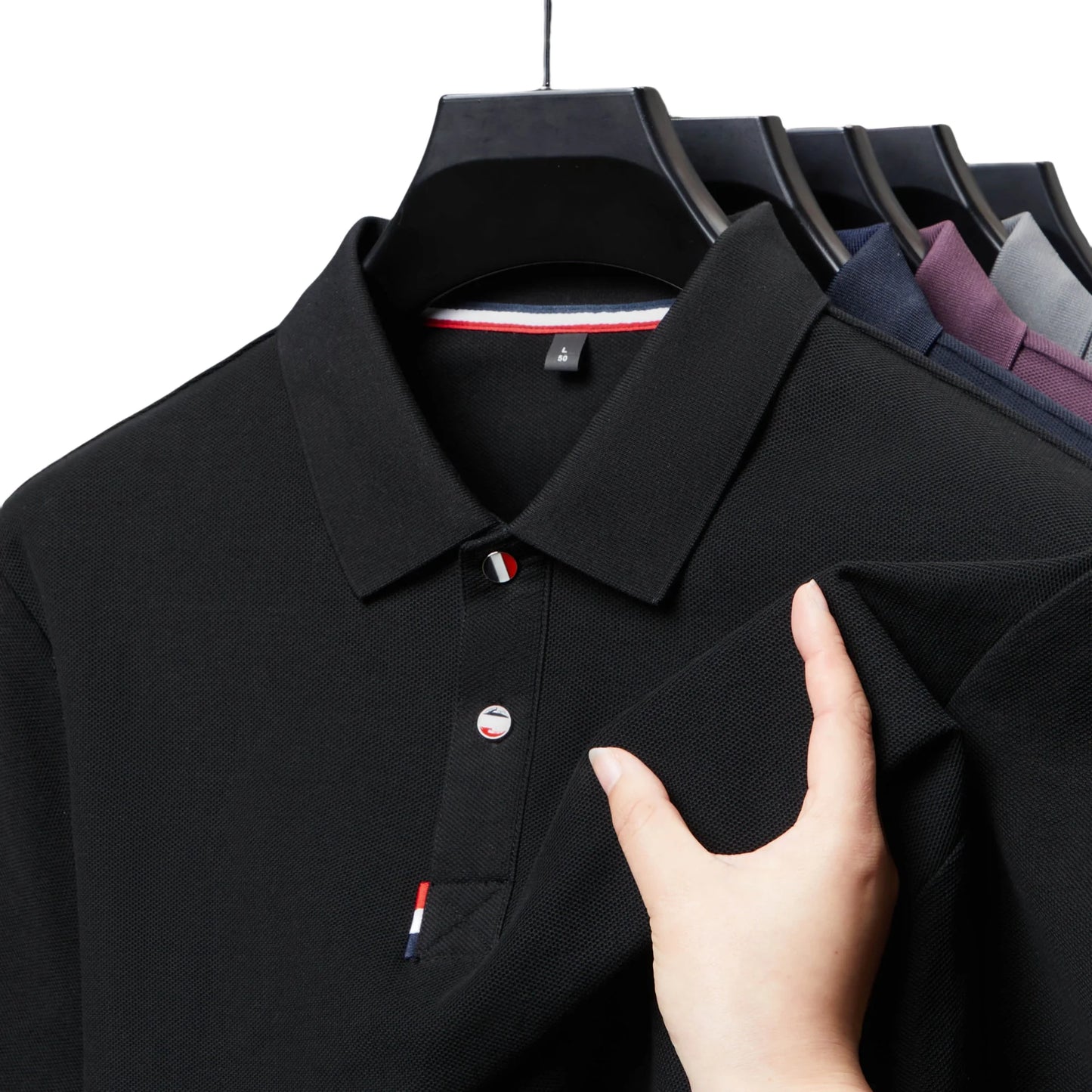 Men's Premium 100% Cotton Polo T-Shirt – Solid Color, Breathable, Comfortable, Business Casual Short Sleeve Golf Tee