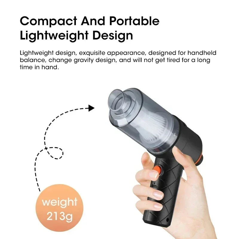 Cordless Handheld Car Vacuum Cleaner – Powerful Suction & Blower, Portable Mini Vacuum for Car and Home Use