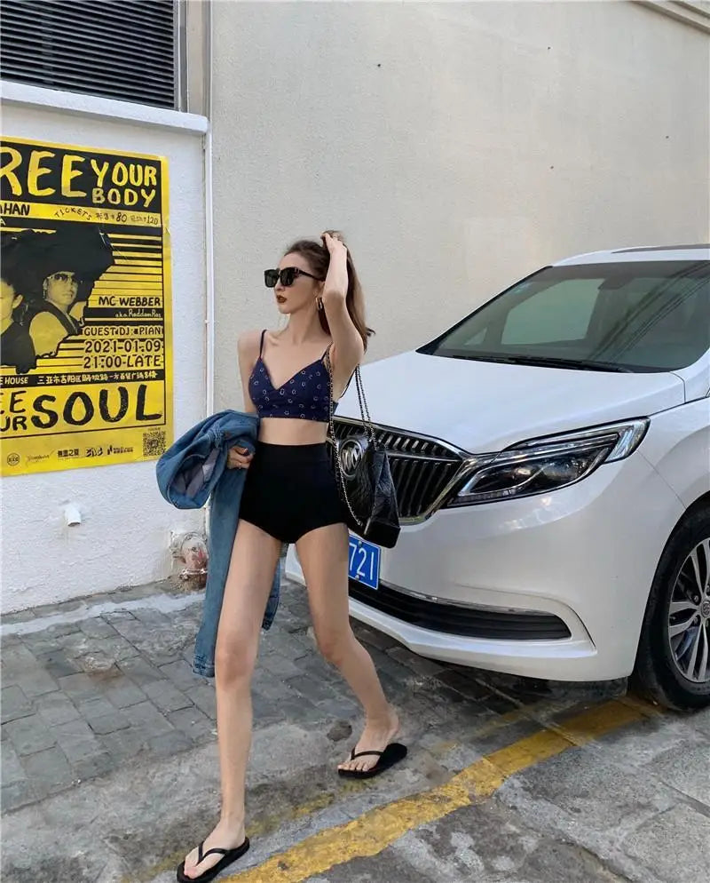 Women's High-Waist Black Shorts – Slim Fit Solid Color Summer Bottoms for Dance, Club, K-pop, and Streetwear Style (Up to 5XL)