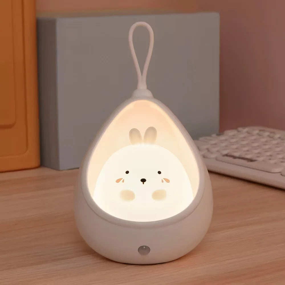 USB Rechargeable Silicone LED Night Light with Motion Sensor – Cute Animal Design for Kids' Bedroom or Nursery Wall