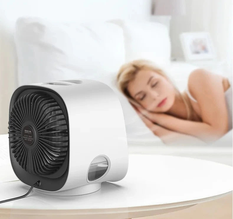 Portable Mini Air Conditioner – Personal Evaporative Cooler with 3-Speed Fan, Compact Desk Cooling Fan for Office, Home, or Car Use