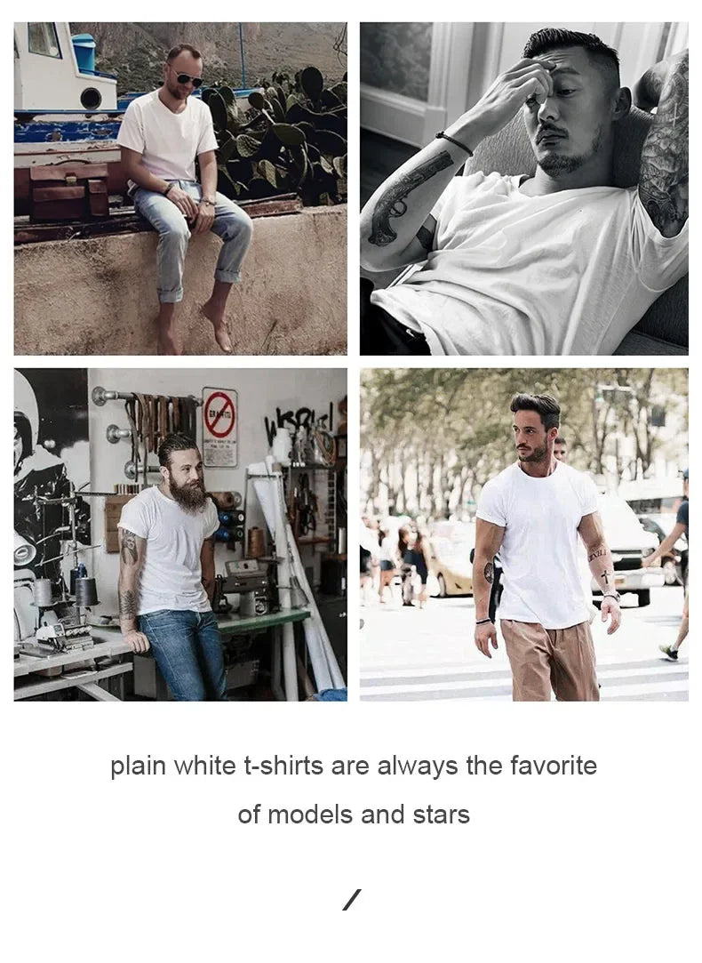 Classic Men’s Summer T-Shirt – 1 or 2 Pack Solid Cotton Short Sleeve Round Neck Tees in Black and Beige, Heavyweight and Versatile