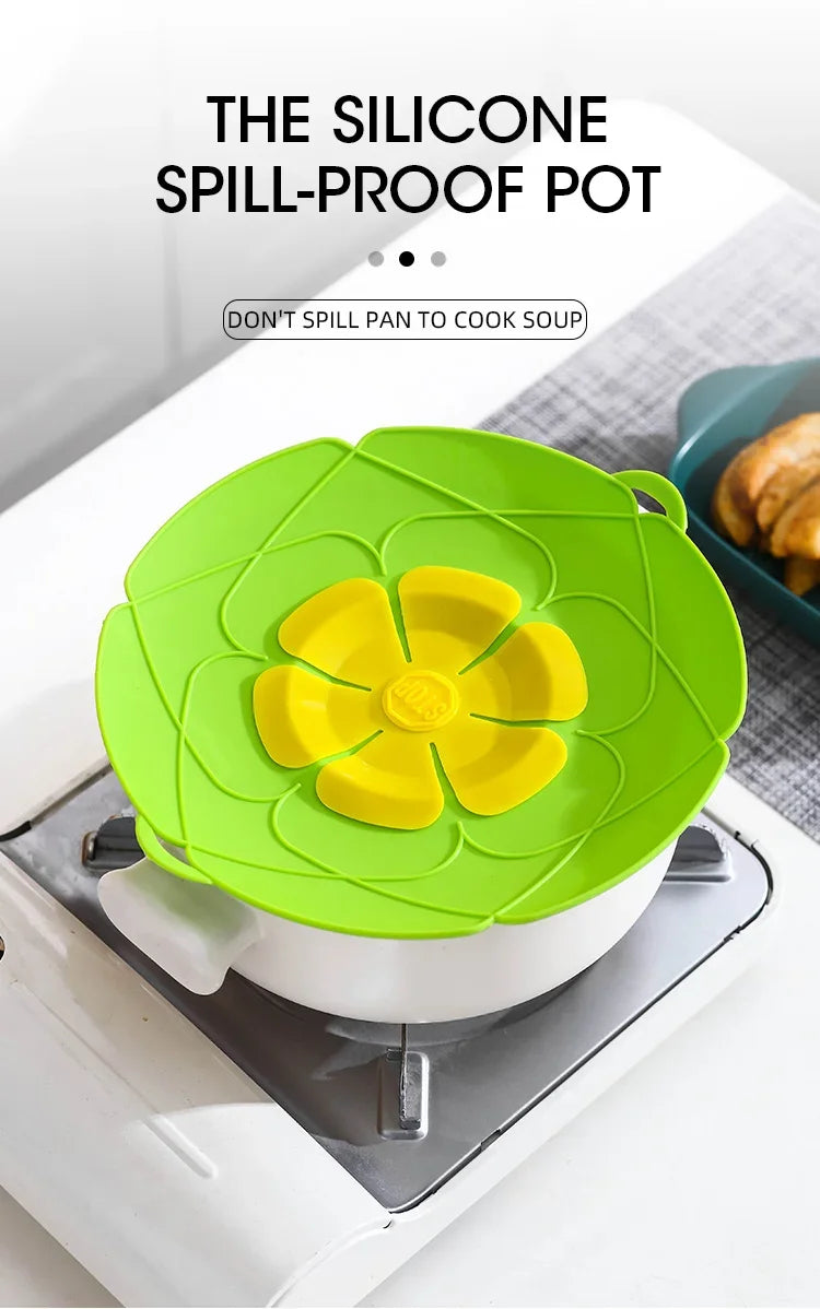 26CM Silicone Spill Stopper Lid – Heat-Resistant Cover for Pots and Pans, Multi-Purpose Microwave-Safe Kitchen Tool