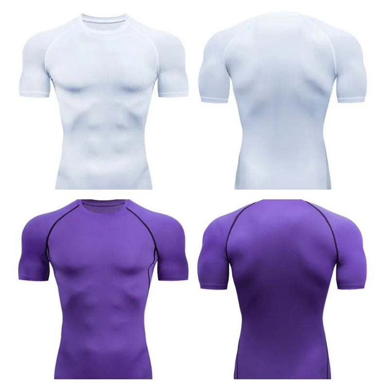 Men's Compression Fitness T-Shirt – Quick-Dry, Tight Fit Sports Top for Running & Gym