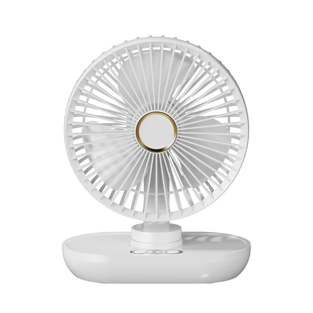 Compact USB Rechargeable Desk Fan with Digital Display – Small Portable Air Circulator for Desktop Use
