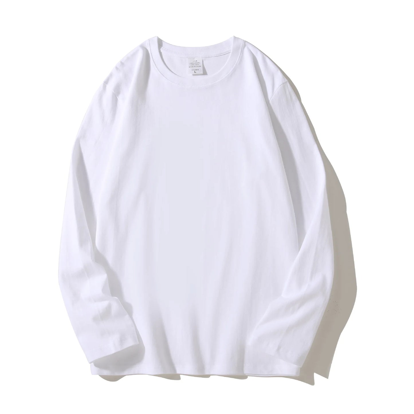 MRMT 2025 Men's 100% Cotton Long Sleeve T-Shirt – Solid Color Crew Neck Casual Top