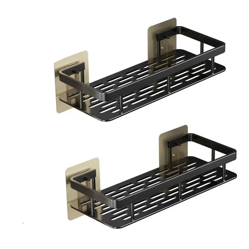 No-Drill Bathroom Corner Shelf – Wall-Mounted Shower Organizer Rack for Toiletries & Essentials