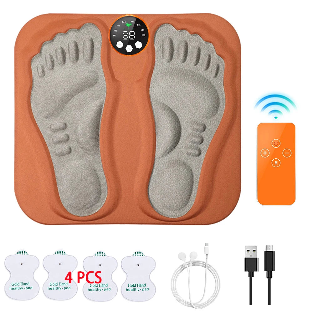 New 3D Electric EMS Foot Massager Pad with Remote – Smart Foldable Foot Muscle Stimulator for Relaxation and Shaping