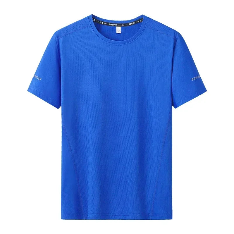 Plus Size Men’s Quick-Dry Oversized T-Shirt, Round Neck, Short Sleeve, Available in 5XL and 6XL