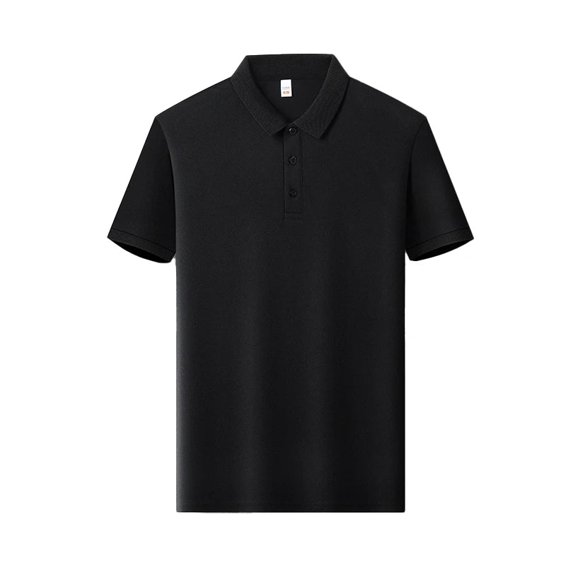Men's Plain Short-Sleeve Polo Shirt – Summer Casual & Business Wear, Lightweight and Comfortable