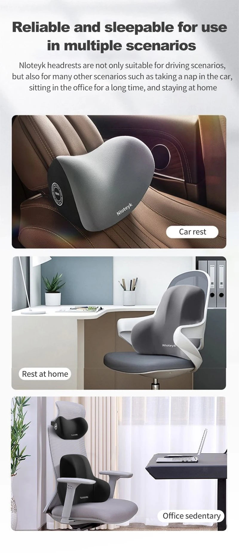Universal Memory Foam Neck & Lumbar Support Cushion – Ergonomic Car Seat Pillow for Comfort & Posture