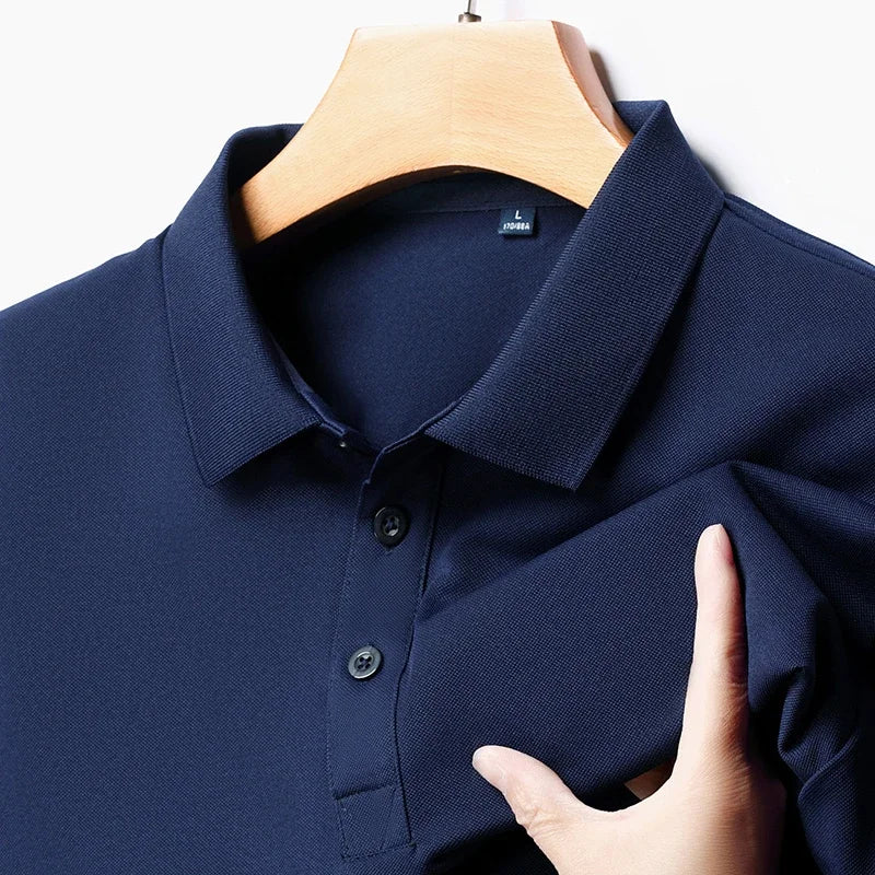 Men's Solid Color Polo Shirt – Summer Short Sleeve, Breathable & Comfortable Casual Top