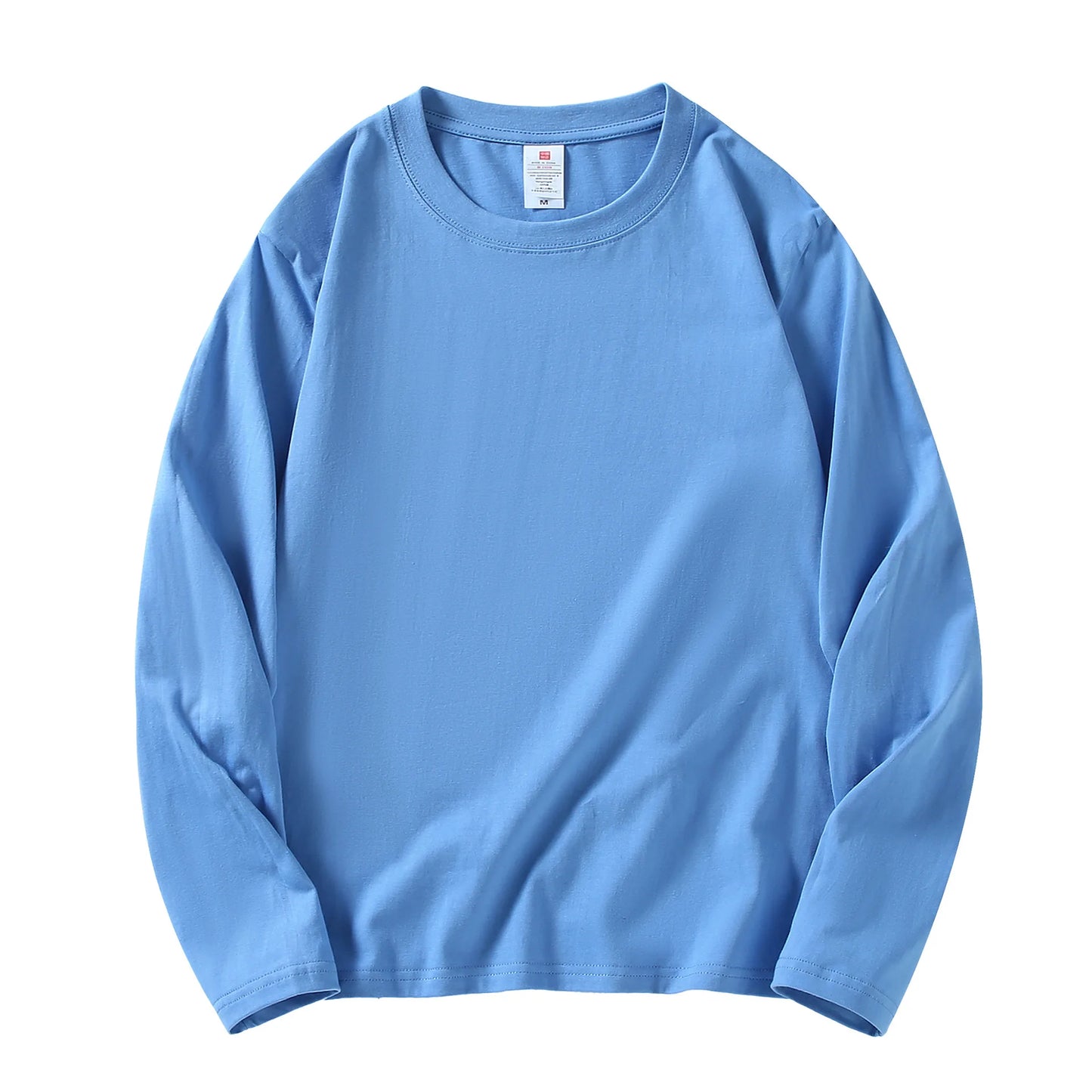 MRMT 2025 Men's 100% Cotton Long Sleeve T-Shirt – Solid Color Crew Neck Casual Top