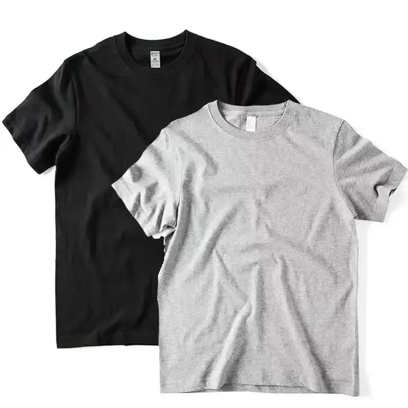 2-Pack Unisex Solid Color T-Shirts – 100% Cotton, Loose Fit, Short Sleeve, Basic Everyday Tees for Men & Women, White & Black Options