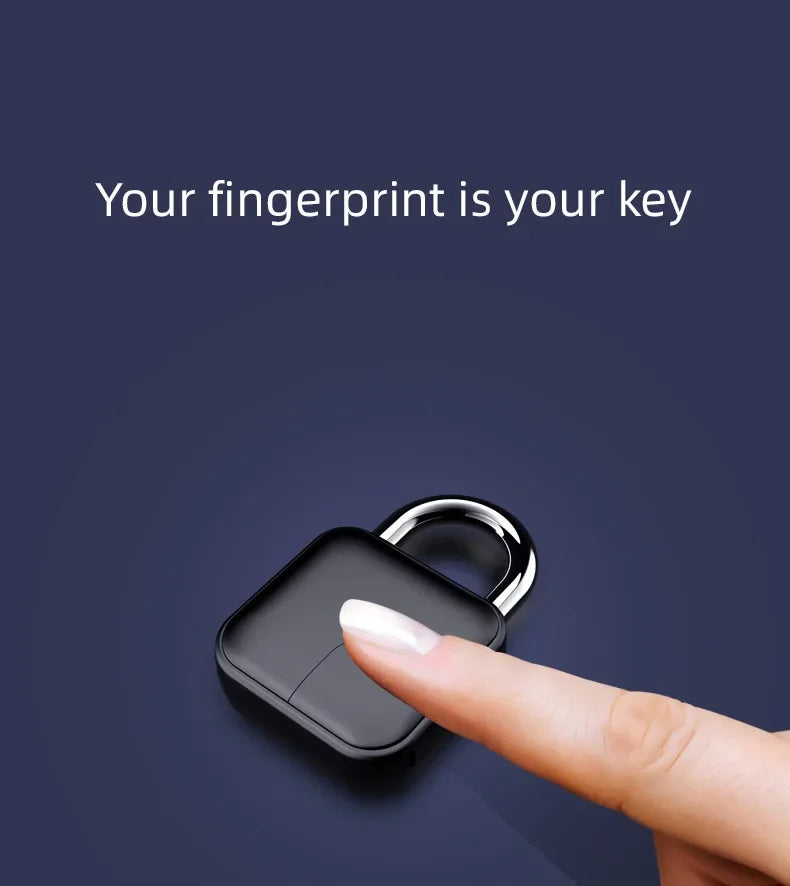 Smart Graffiti Fingerprint Bluetooth Padlock – Anti-Theft Lock for Warehouse Doors, Storage Cabinets, and Luggage