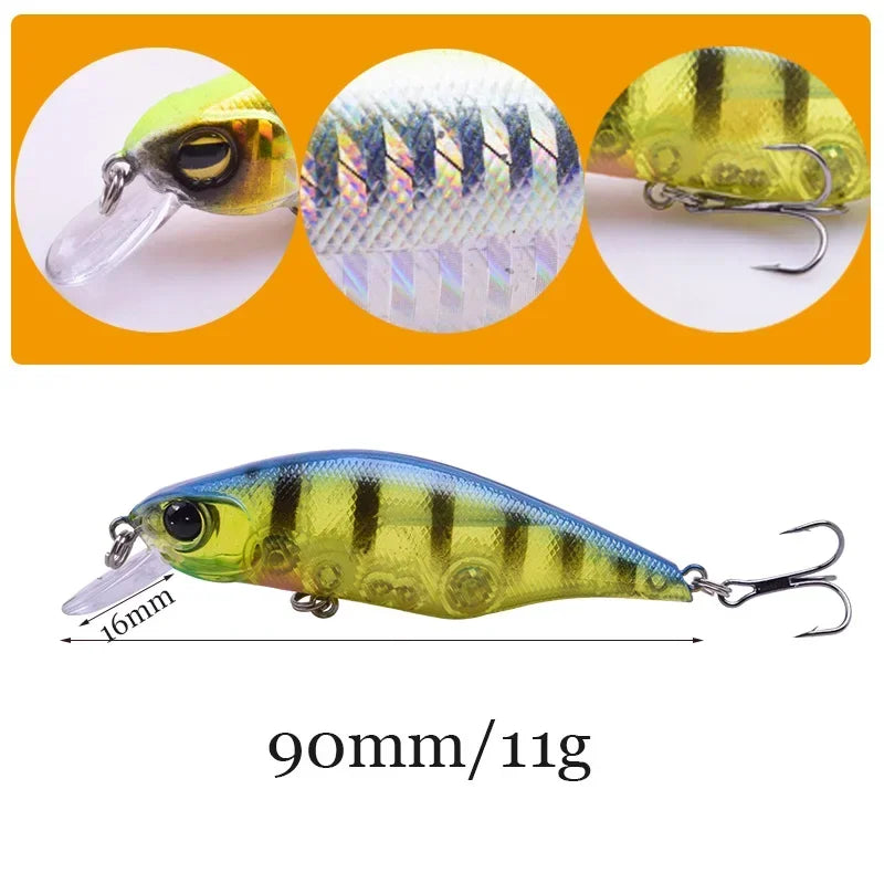 1Pc 90mm 11g Minnow Fishing Lure – Smart Wobbler for Fresh and Saltwater Trout