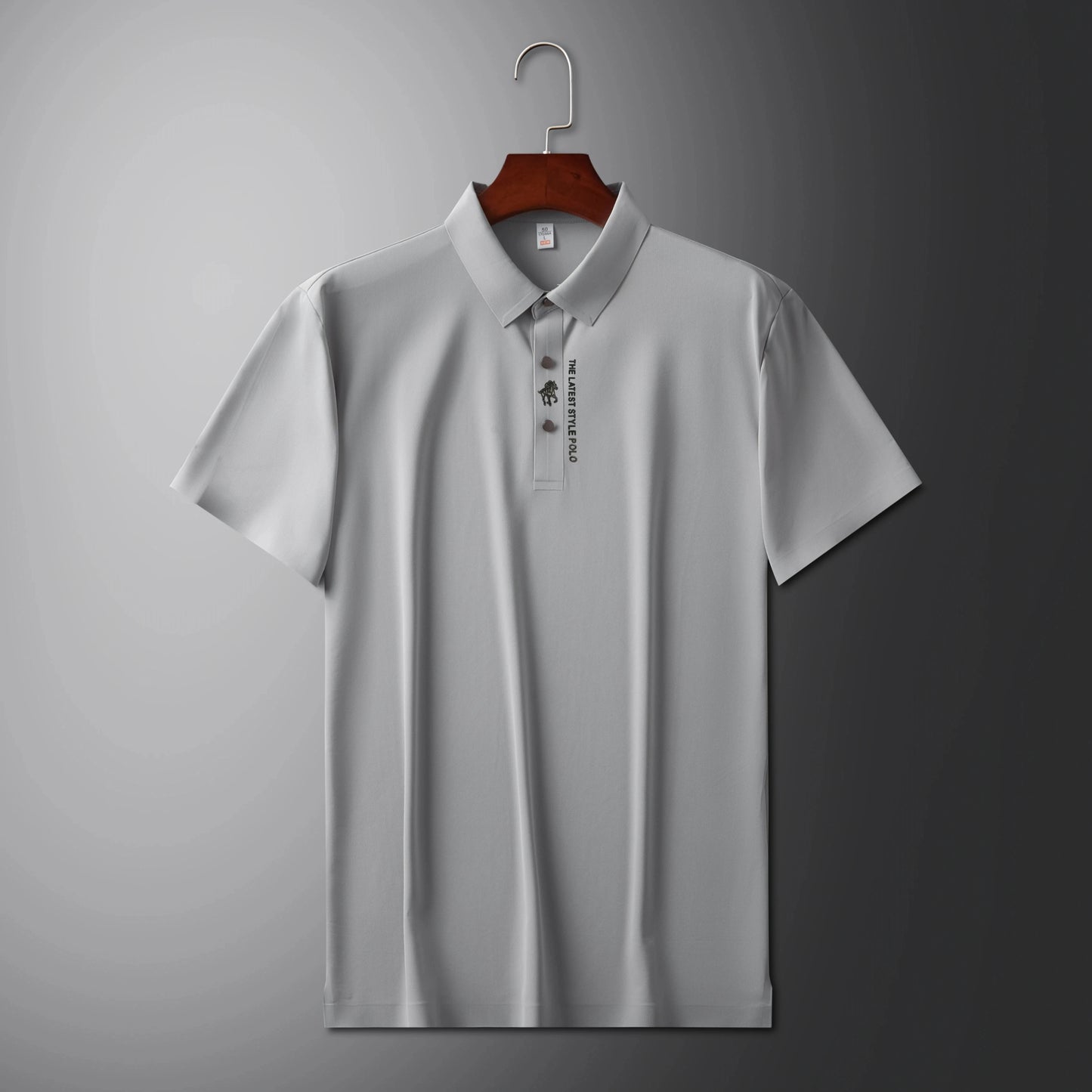 Men's Premium Printed Polo Shirt – Short Sleeve, Seamless Ice Silk, Breathable Golf & Business Casual Summer Tee