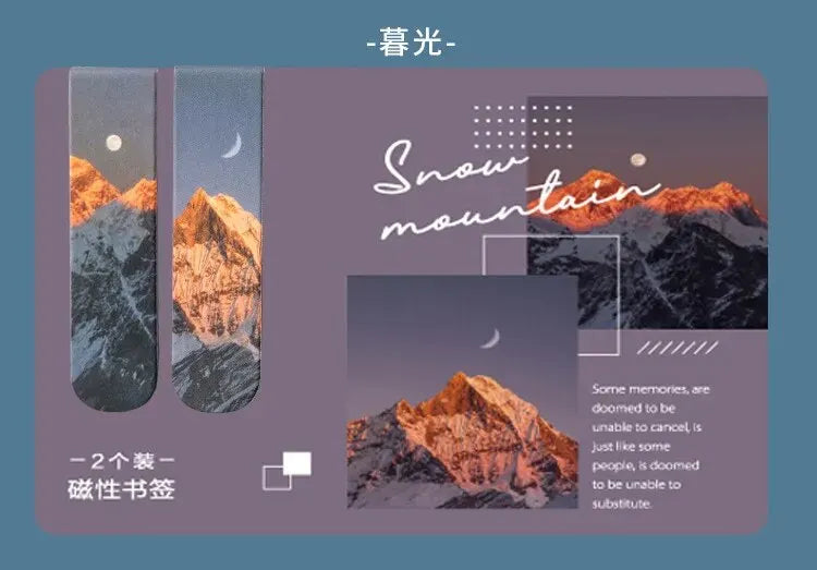 2pcs Magnetic Forest-Themed Bookmarks – Landscape Design for Book Lovers & Readers