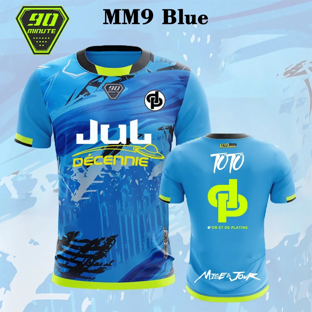 2025 Summer Men’s 90-Minute Series Loose Fit Breathable 3D Printed Short Sleeve Sports Fitness Oversized T-Shirt