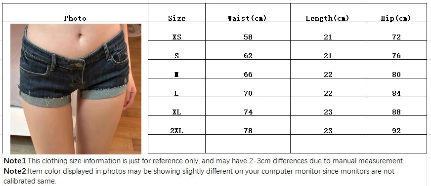 Women's Summer Deep Blue Denim Shorts – Low Waist, Slim Fit, Elastic Hot Pants, Sexy Korean-Style Hip-Hugging Jeans