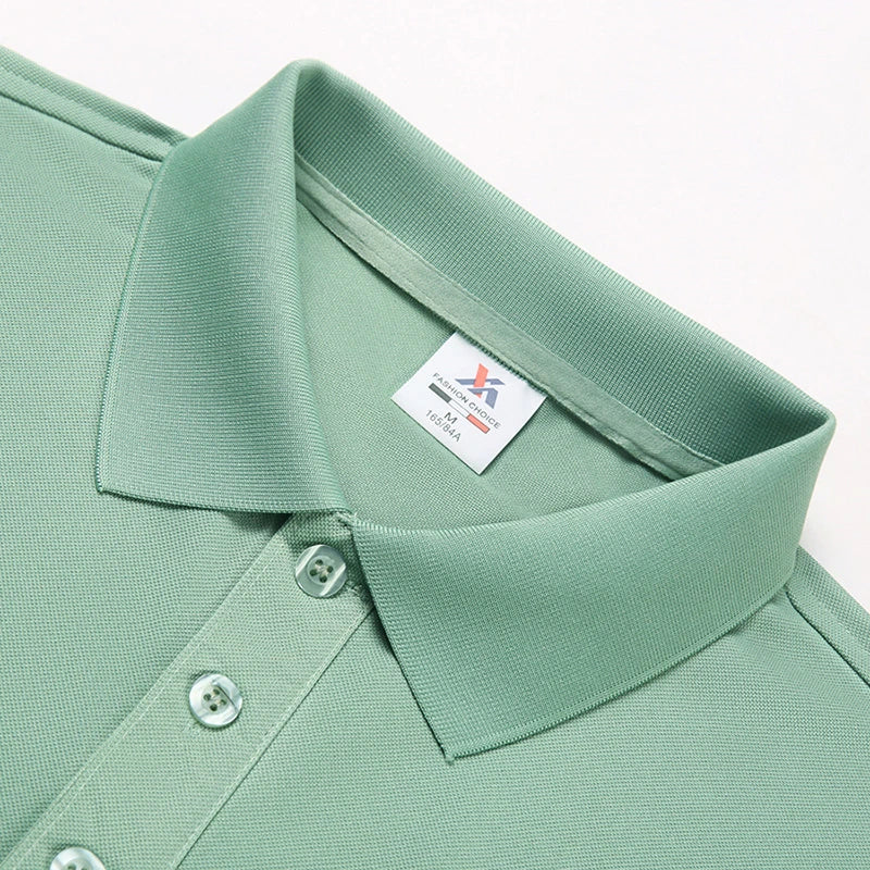 Men's Solid Color Polo Shirt – Summer Short Sleeve, Breathable & Comfortable Casual Top