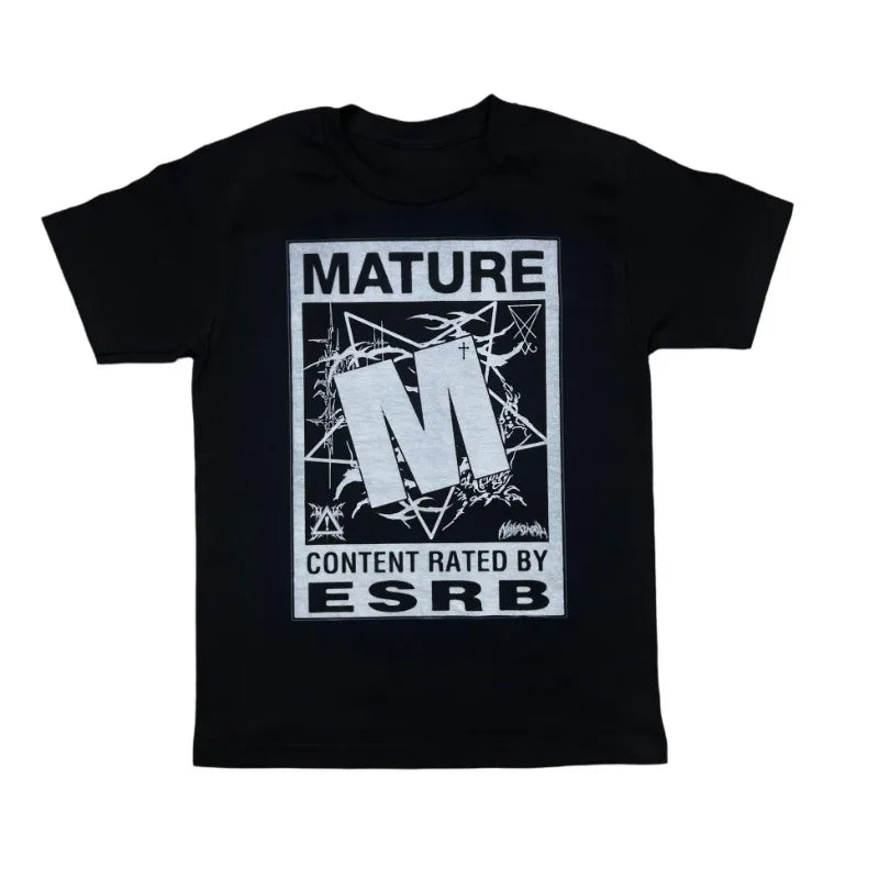 Y2K-Inspired Gothic Graphic Tee with Night School Print for Men and Women — Harajuku Hip Hop Streetwear, Unisex Boxy Fit, Short Sleeve Sweatshirt