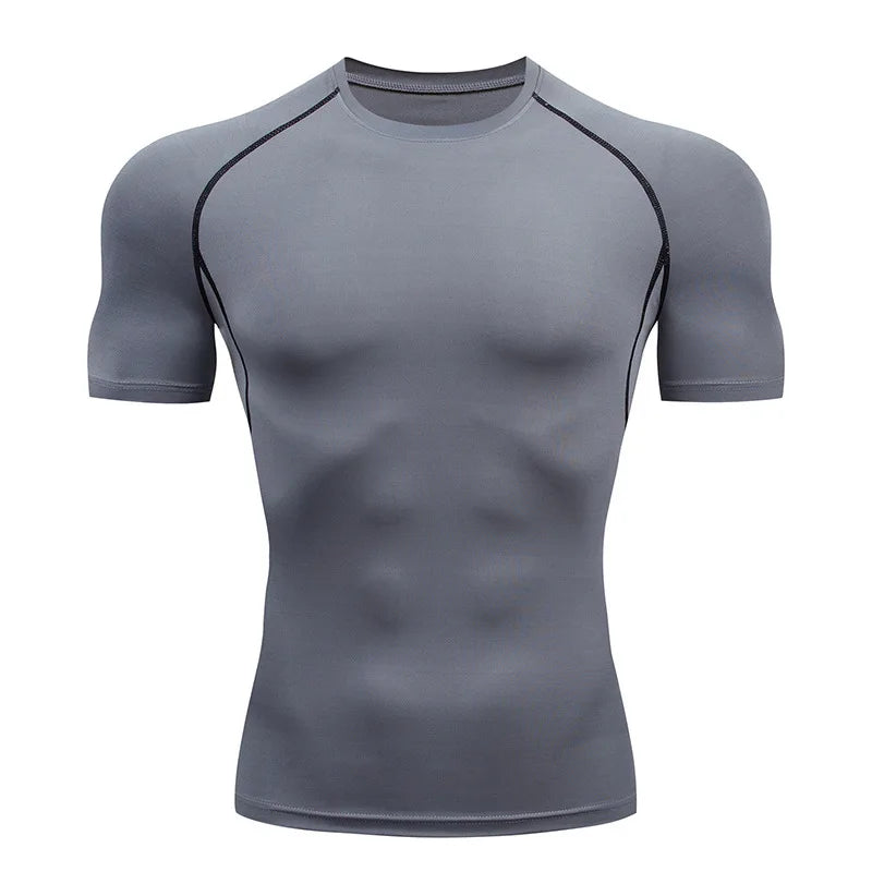 Men's Compression Fitness T-Shirt – Quick-Dry, Tight Fit Sports Top for Running & Gym