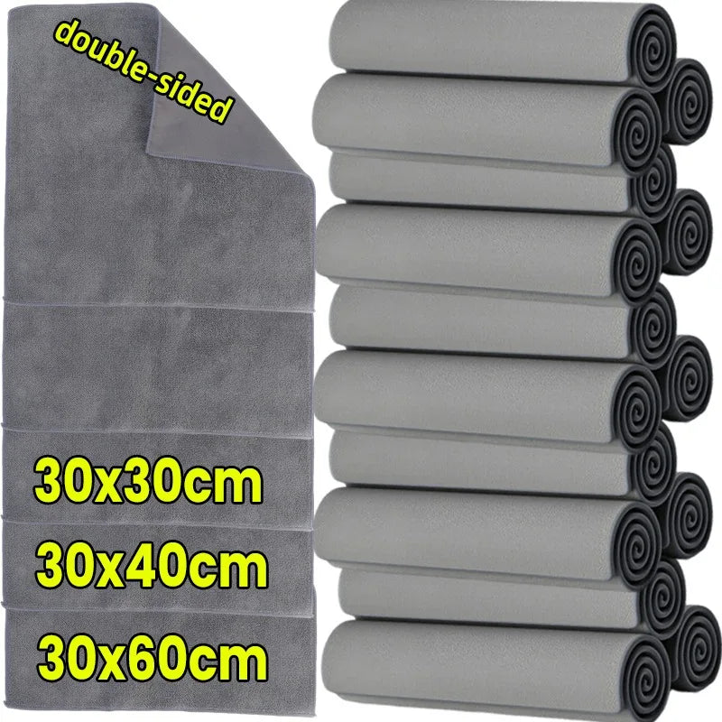 Super Absorbent Double-Sided Deer Skin Velvet Car Cleaning Towel – Seamless, Lint-Free Wipe Cloth for Auto Maintenance