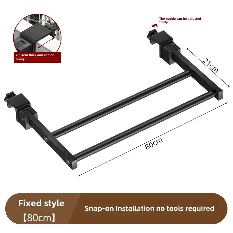 Adjustable Snap-On Drying Rack for Balcony or Window Railings — Space-Saving Clothes Hanger for Indoor/Outdoor Use