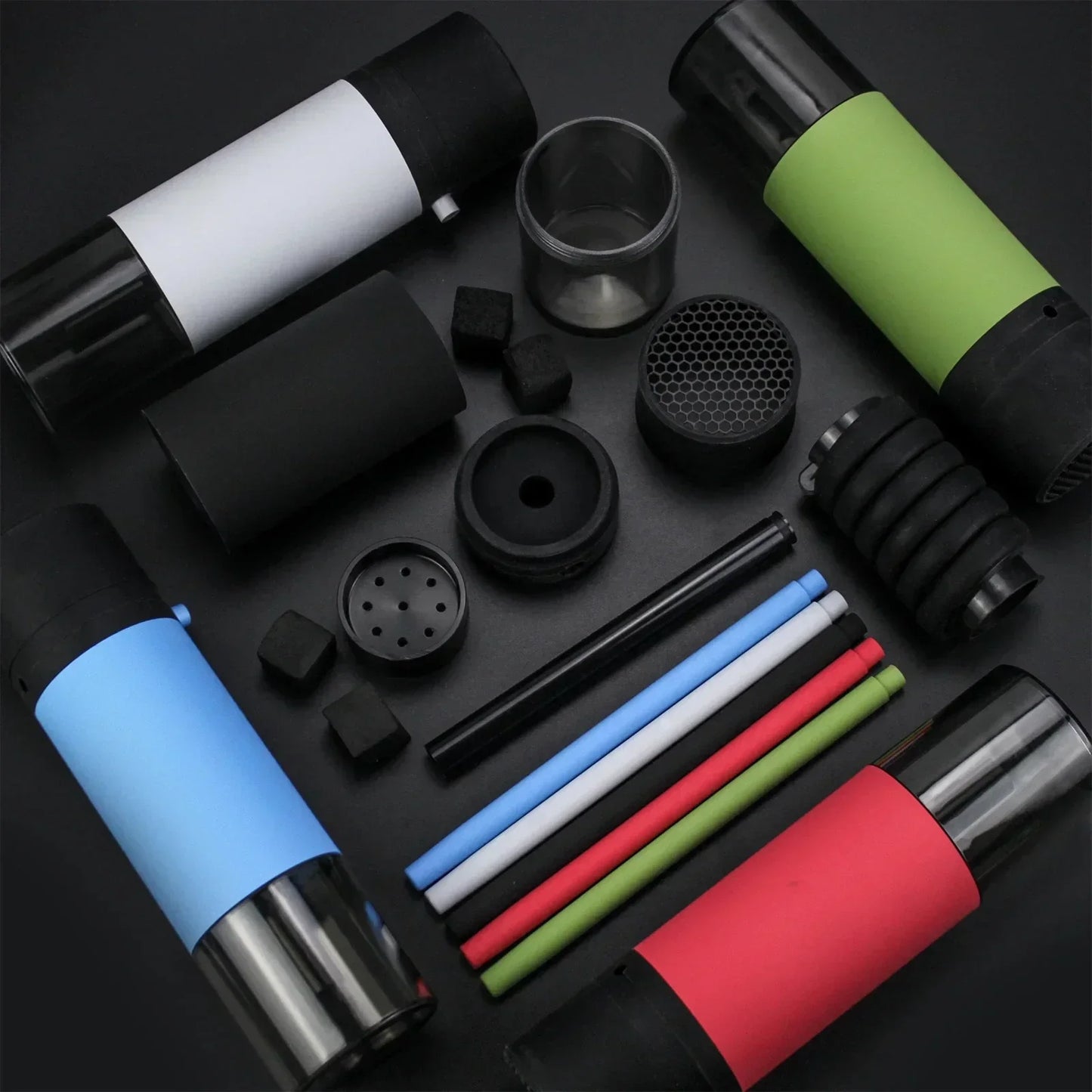Portable Car Hookah Set with Ceramic Bowl, Acrylic Shisha Pipe & Hose – Travel-Friendly Chicha Smoking Accessory