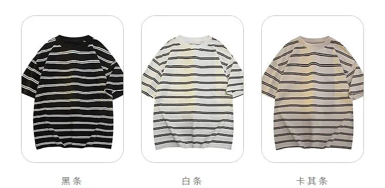 Men’s Striped Cotton T-Shirt – Casual Summer Fashion Tee, Oversized Fit, Available Up to 5XL, Funny and Stylish Design 