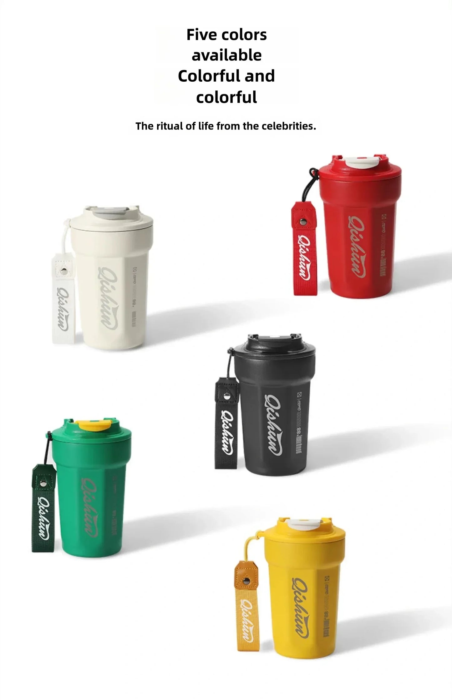 480ml Travel Coffee Mug, Insulated Coffee Mug, Double Walled Stainless Steel Insulated Coffee Tumbler for Hot/Ice Coffee Tea