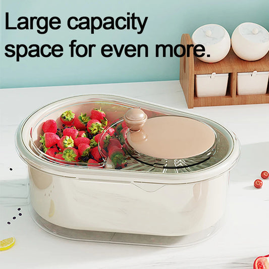 Manual Salad Spinner & Fruit Washer Set – Hand Crank Vegetable Dryer and Drain Basket for Kitchen Use