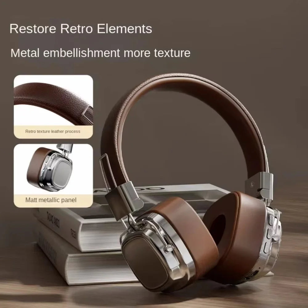 2025 Retro-Style Wireless On-Ear Bluetooth Headphones – Foldable DJ Stereo Headset with Bluetooth 5.3, Ideal for Gaming