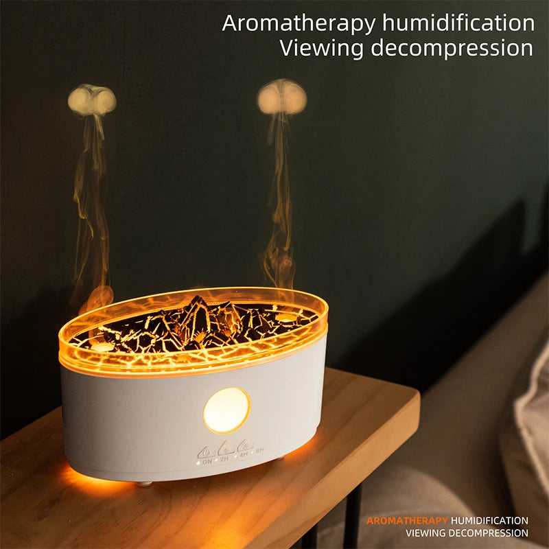 DC 24V Jellyfish-Inspired Electric Aroma Diffuser & Humidifier with RGB Lights and Remote Control for Home Use