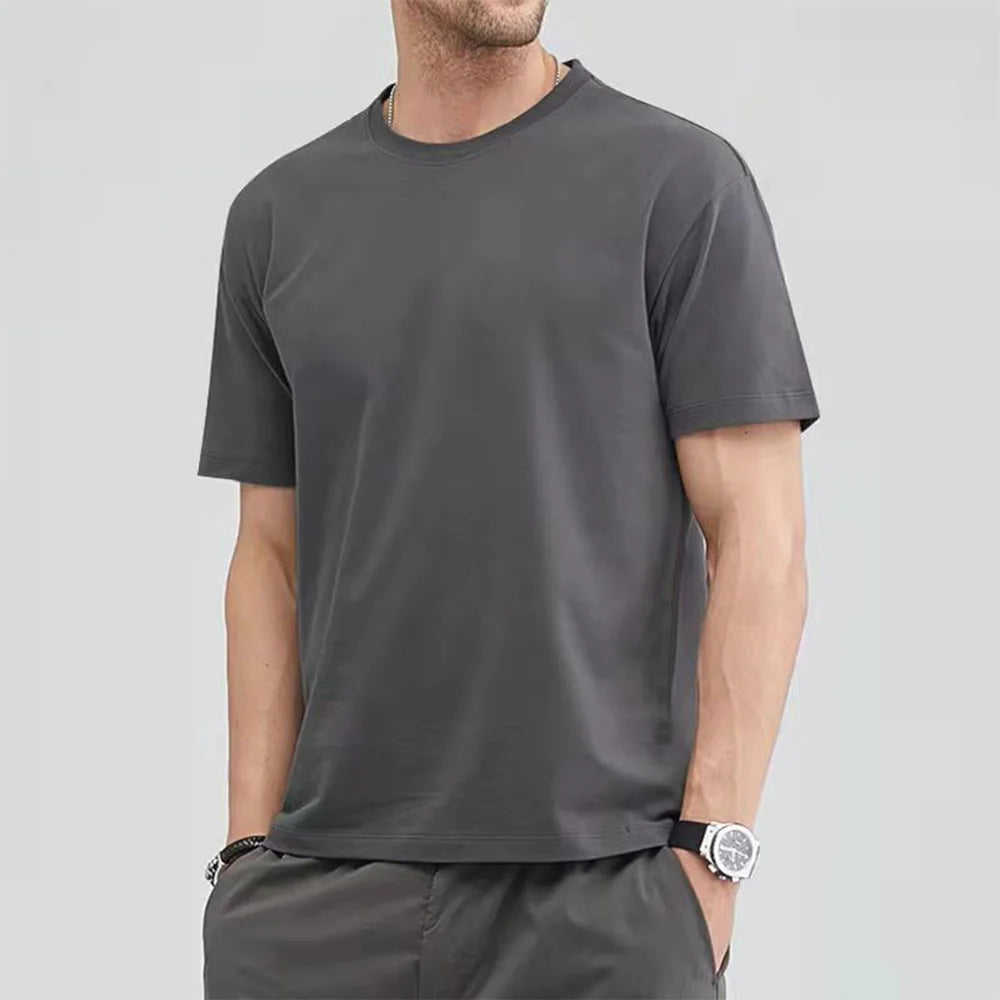 Unisex Loose Fit Cotton T-Shirt – Solid Color, Short Sleeve, Casual O-Neck Basic Tee for Summer 
