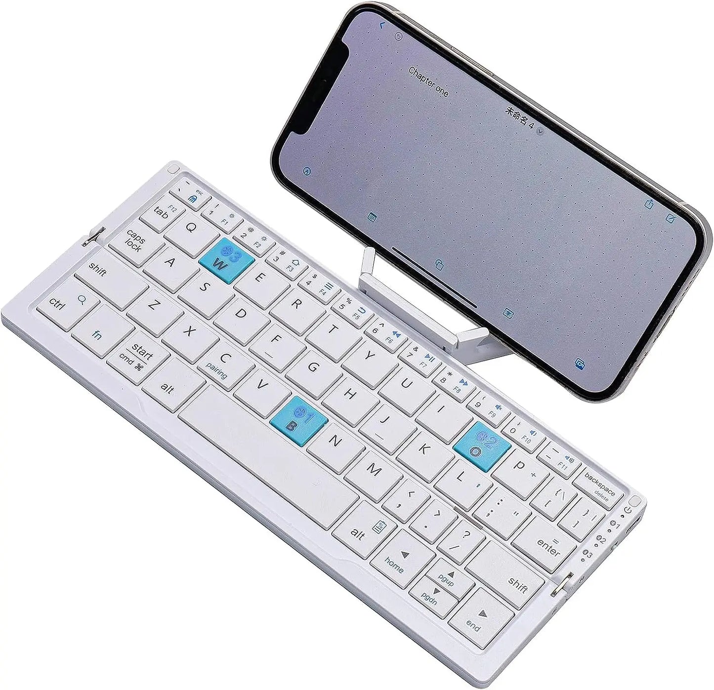 Jomaa Mini Portable Folding Bluetooth Keyboard Rechargeable for Laptop, iPad, and Phone