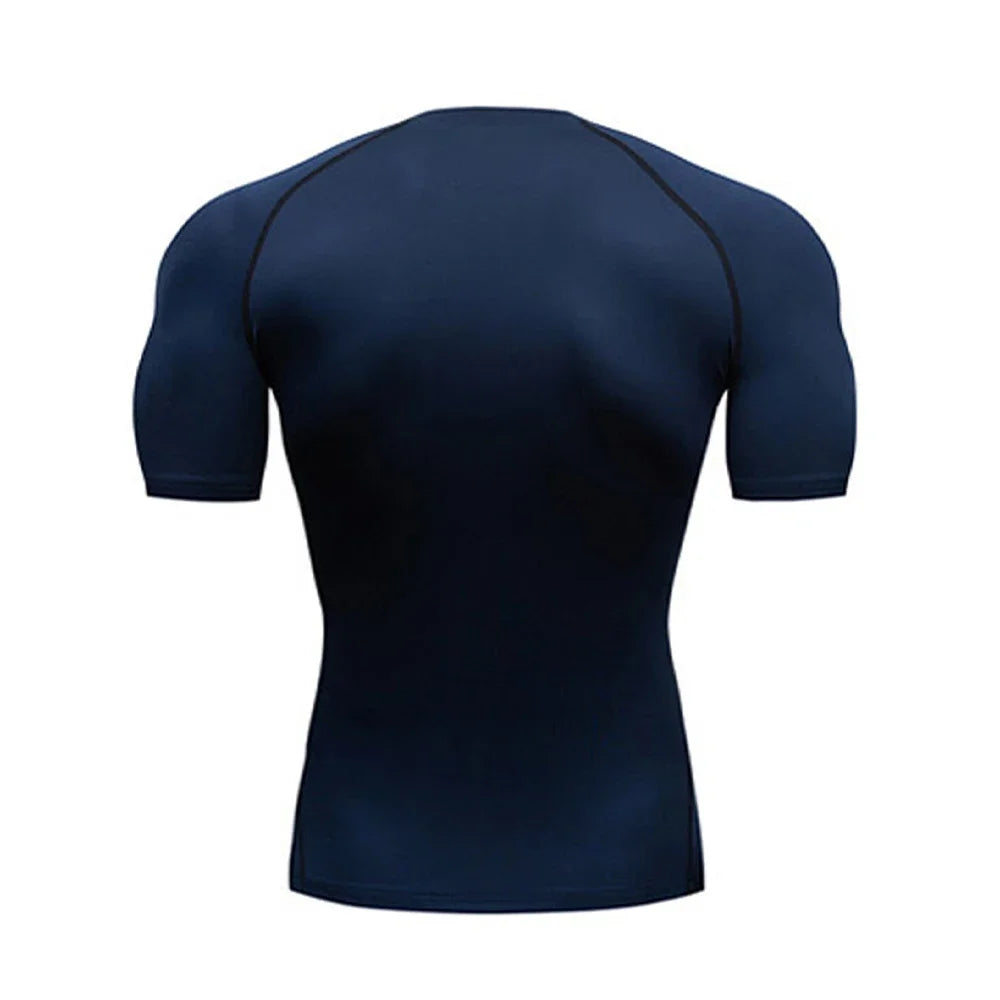 Men’s Summer Compression Workout T-Shirt – Tight-Fit Quick-Dry Athletic Tee for Gym, Running, and Fitness Training