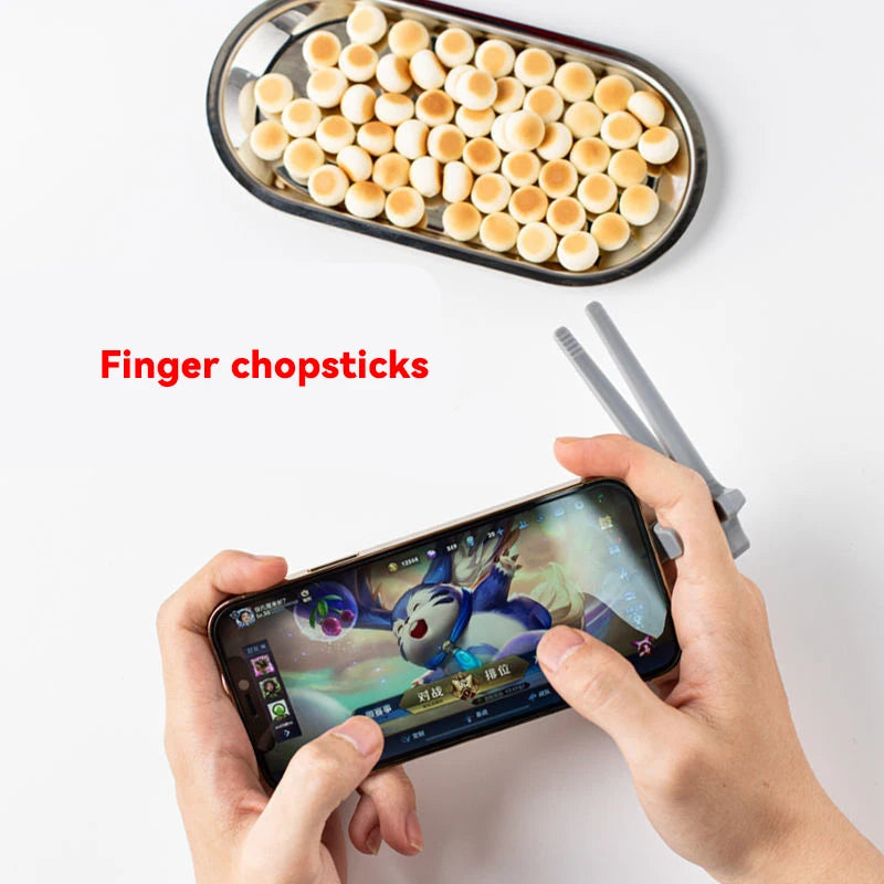 Hands-Free Finger Chopsticks for Snacks – Gaming Chopstick Tool for Eating Chips, Fruits, Sushi Without Mess