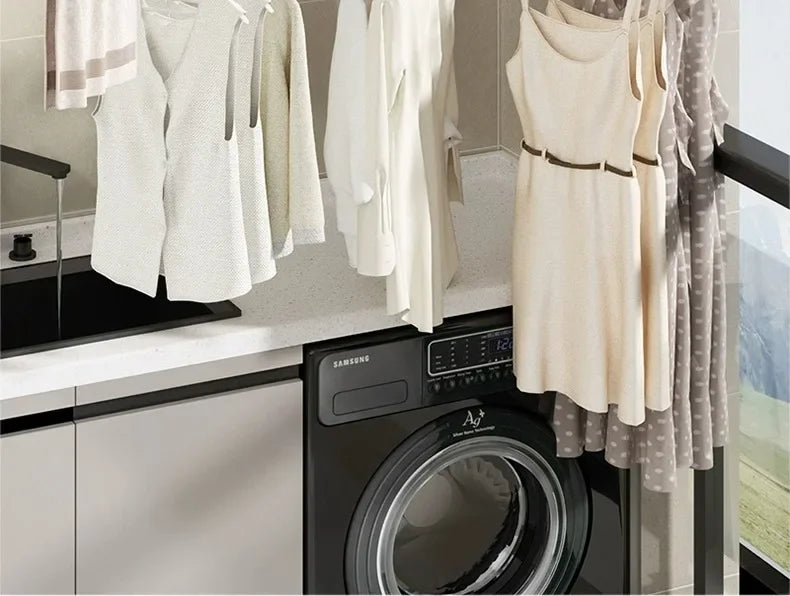 Wall-Mounted Folding Drying Rack – Retractable, No-Drill Indoor Clothes Hanger for Balcony or Laundry Room