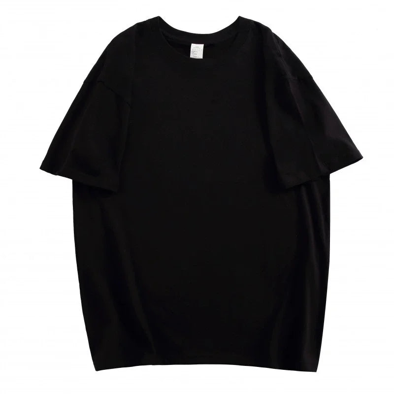 Unisex 100% Cotton Summer T-Shirt – Casual Loose Fit, Breathable Solid Color Tee for Men & Women
